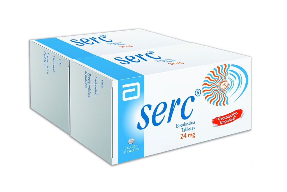Serc 24 mg Paquete Con 2 Cajas Con 30 Tabletas