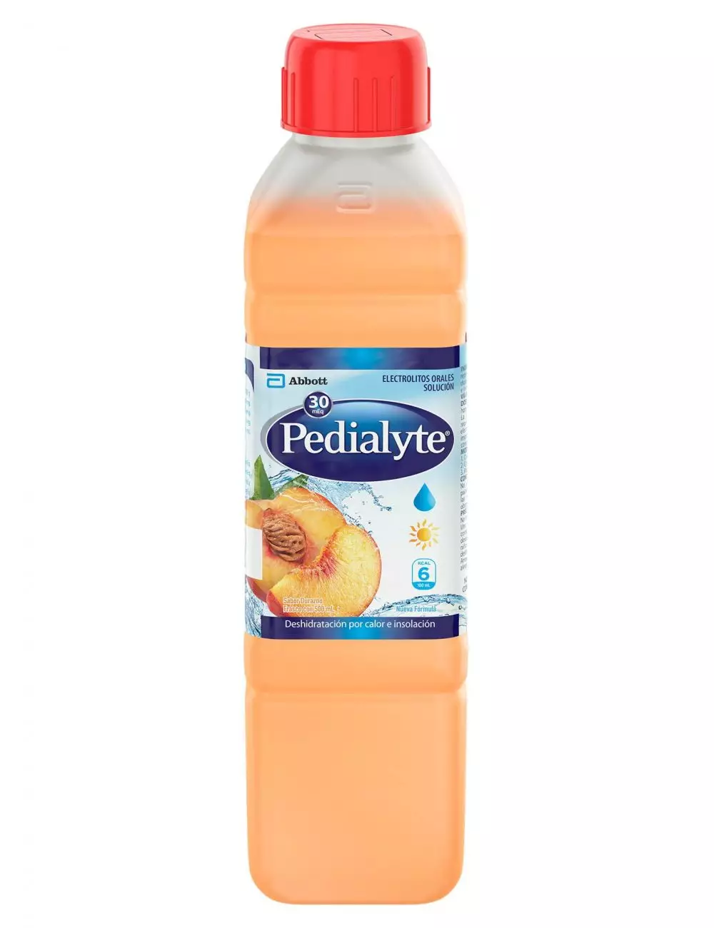 Pedialyte Sabor Durazno Frasco Con 500 mL