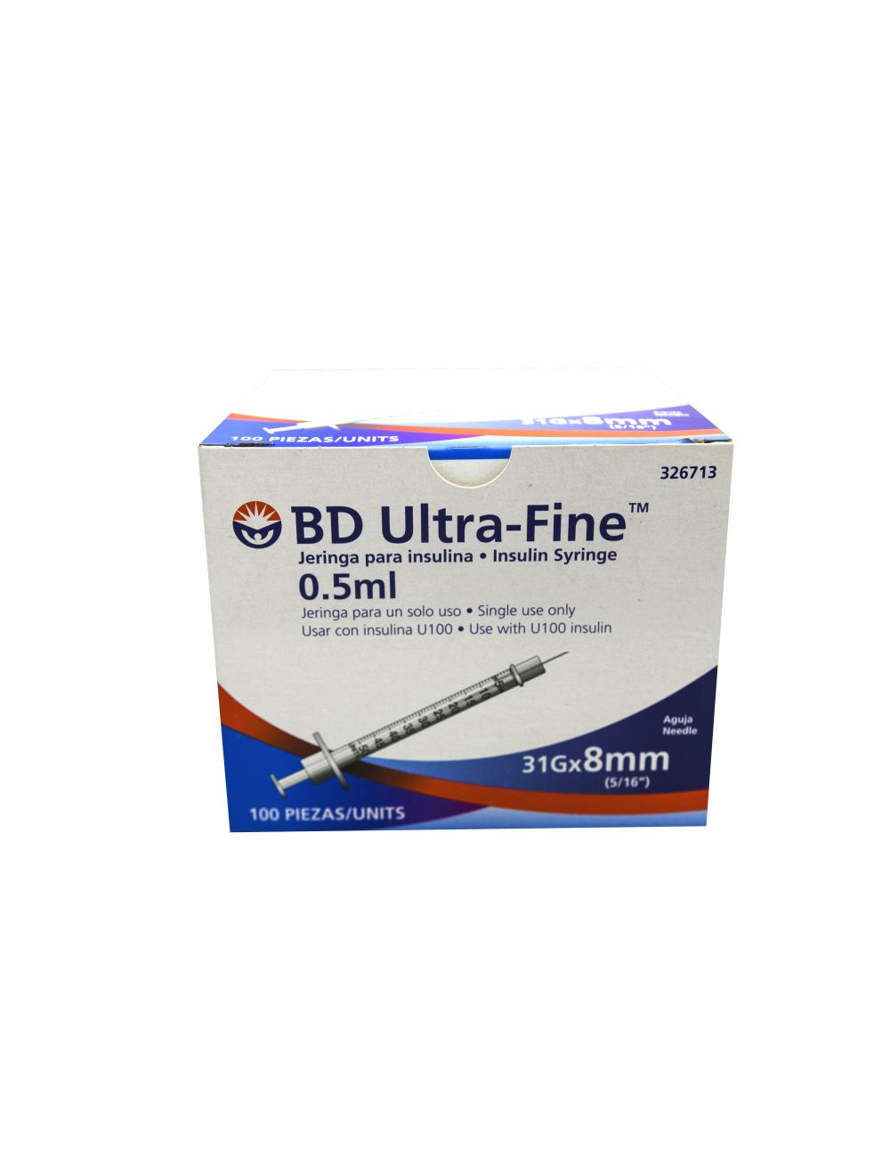 BD ULTRA-FINE JERINGA PARA INSULINA 0.5 ML 31 G X 8 MM CAJA CON 100 PIEZAS