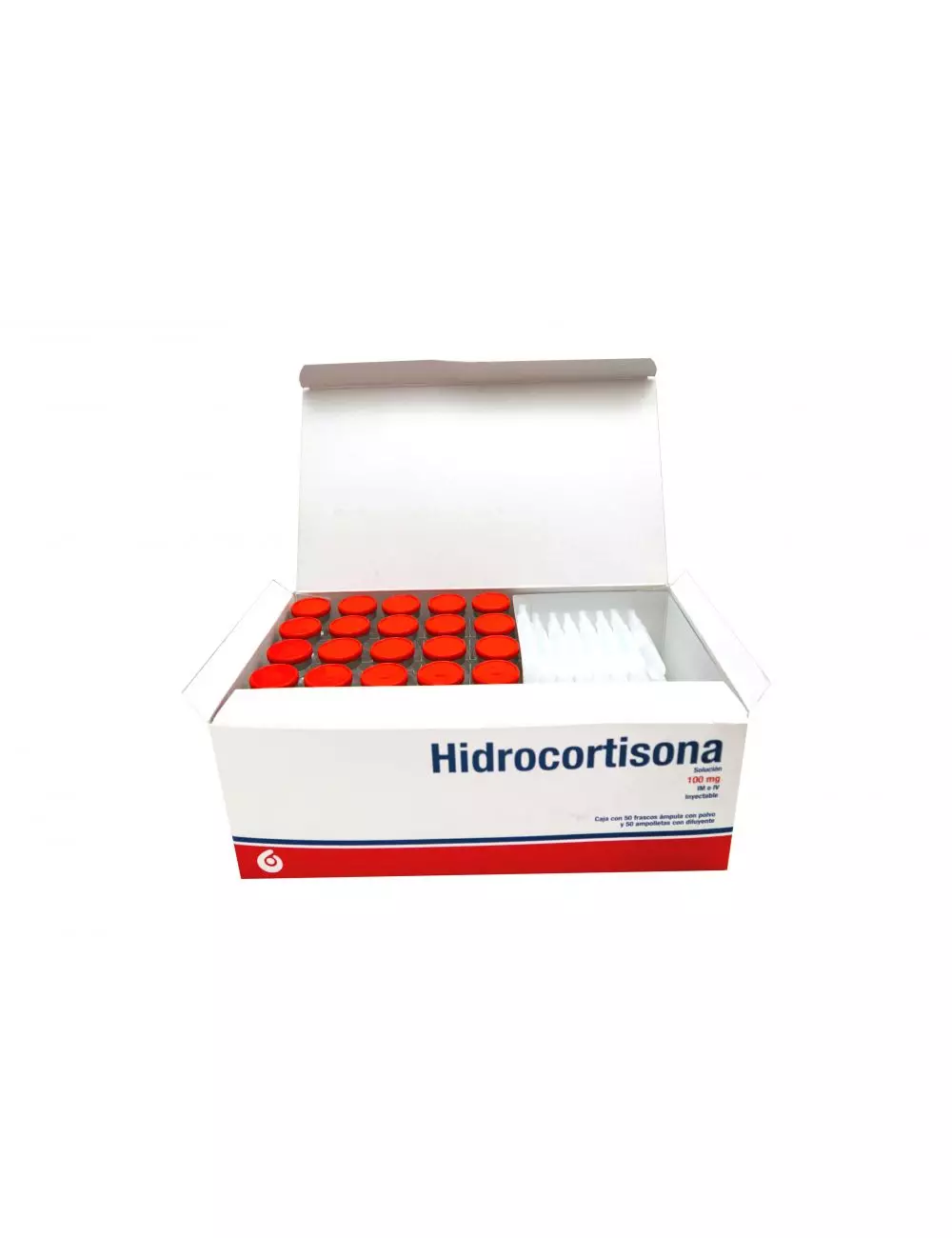 Hidrocortisona 100 mg Caja Con 50 Frascos Ampulas y 50 Ampolletas Con Diluyente