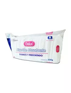 ALGODÓN DALUX ABSORBENT COTTON PLISADO Y PRECORTADO EMPAQUE CON 200 G