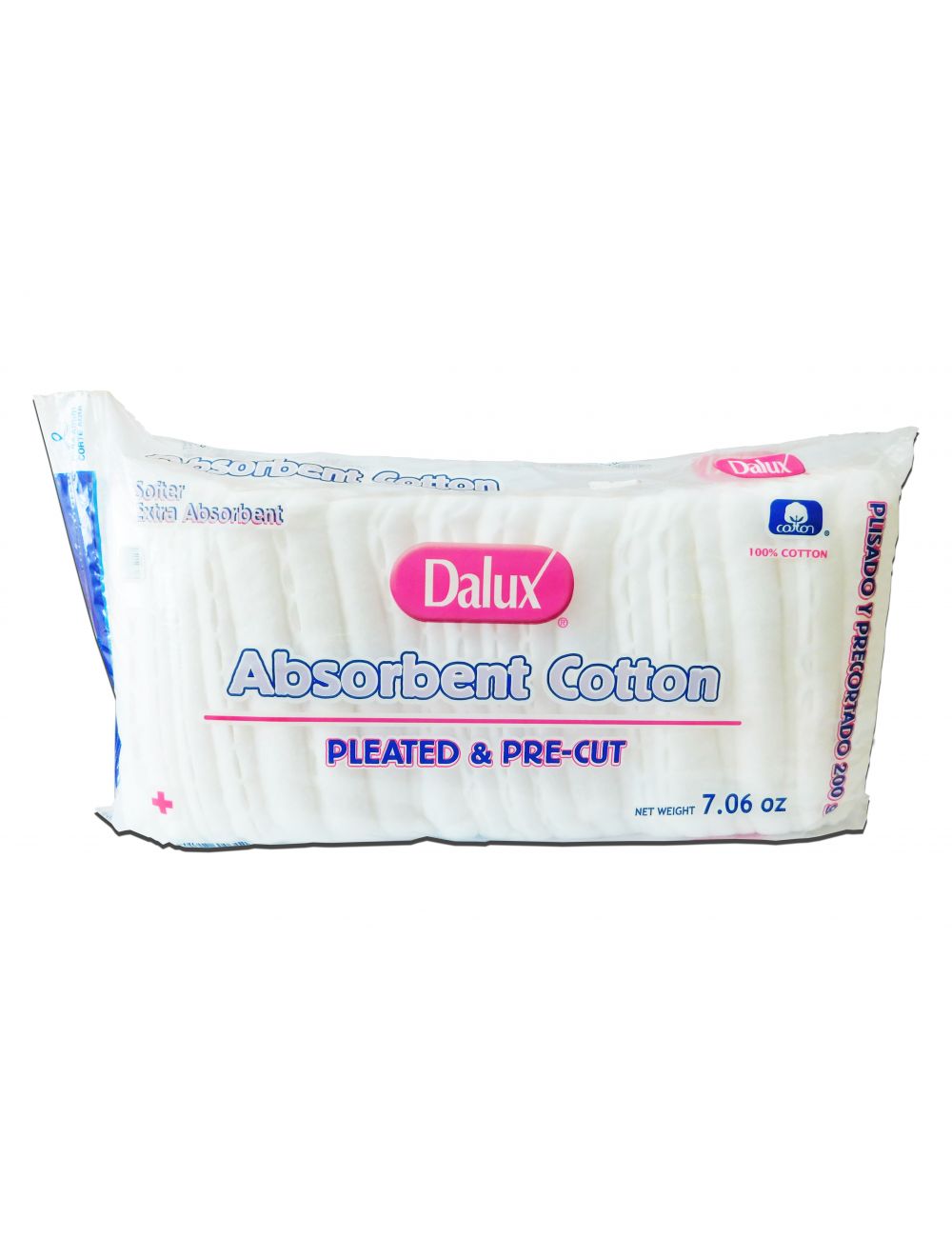 ALGODÓN DALUX ABSORBENT COTTON PLISADO Y PRECORTADO EMPAQUE CON 200 G