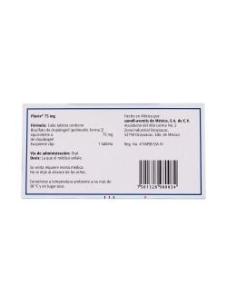Plavix 75 mg Caja Con 28 Tabletas