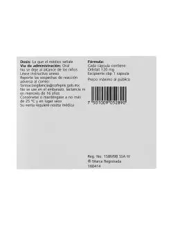 Xenical 120 mg Caja Con 42 Cápsulas
