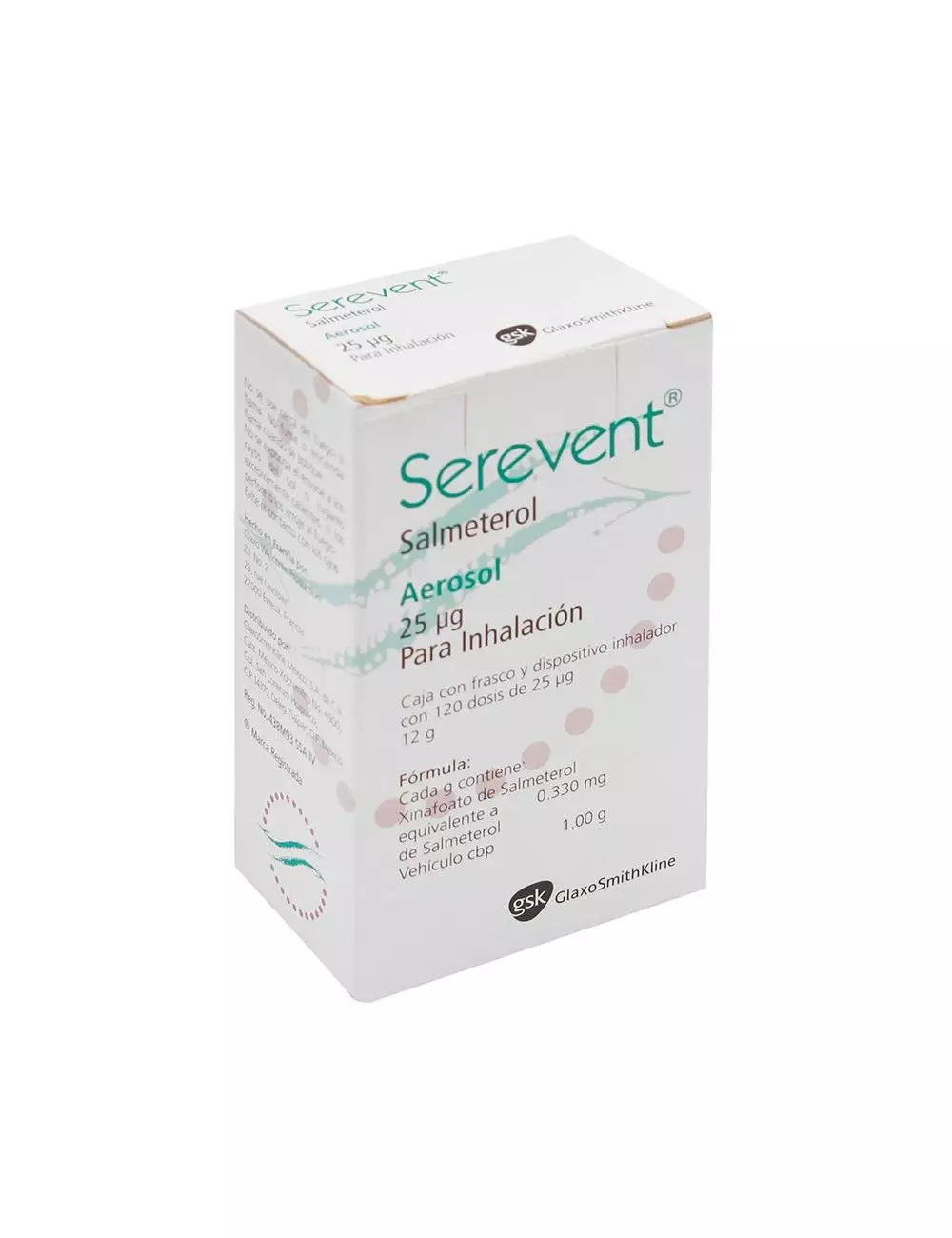 Serevent 25 Mcg Con Frasco y Dispositivo Inhalador Con 120 Dosis