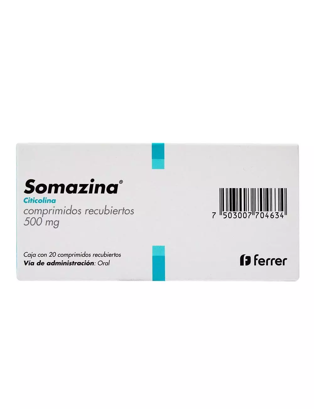 Somazina 500 mg Caja Con 20 Comprimidos Recubiertos