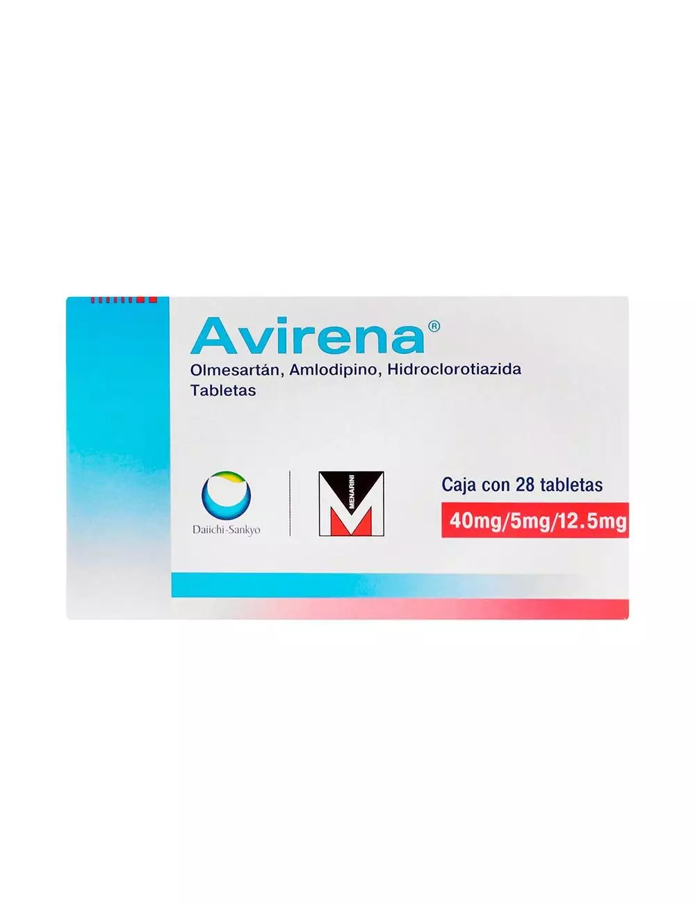 Avirena® 40 mg/5 mg/12.5 mg (Olmesartán/Amlodipino/Hidroclorotiazida) - 28 Tabletas | Menarini