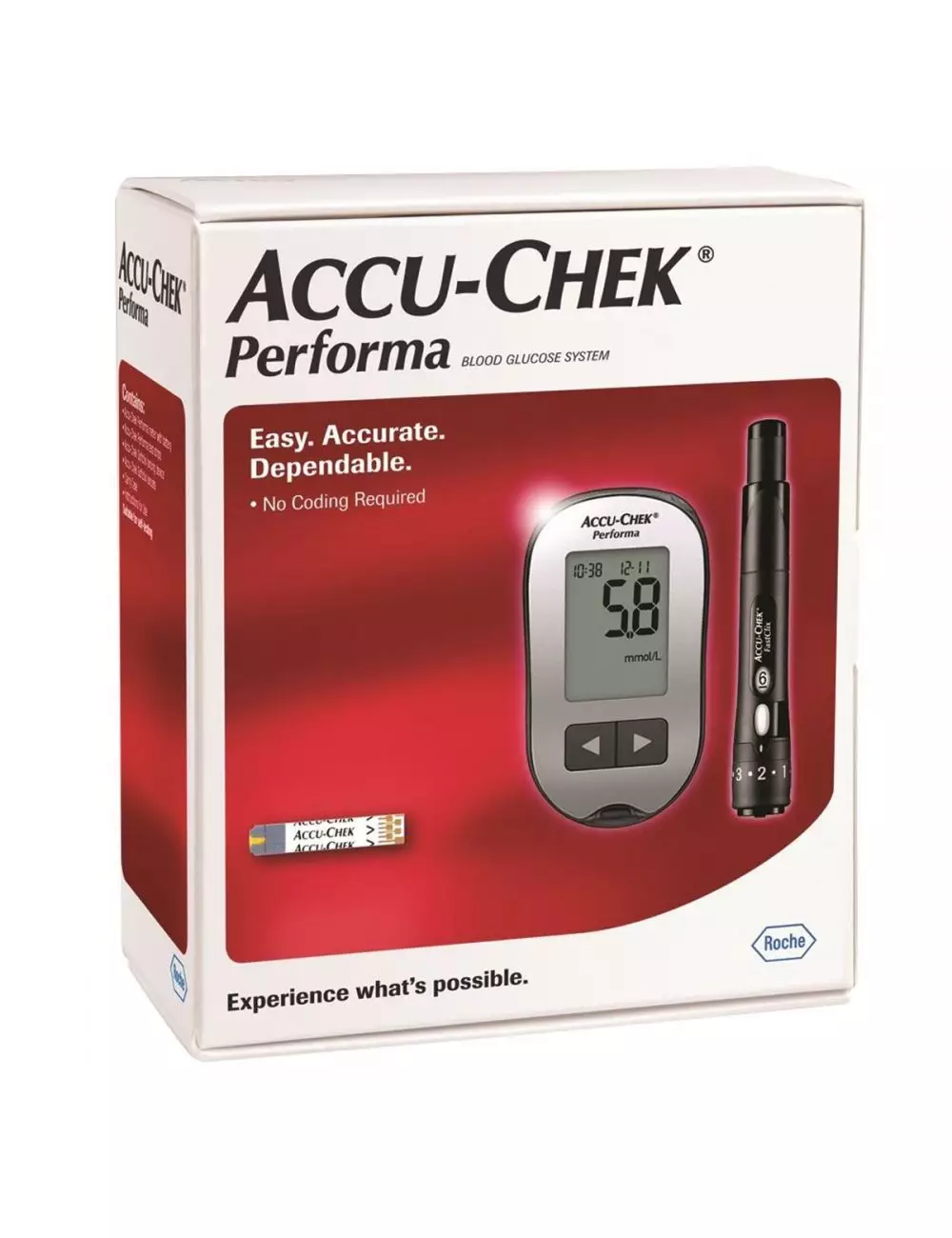 Accu Chek Performa Kit Caja Con 1 Equipo, 10 Tiras y 10 Lancetas