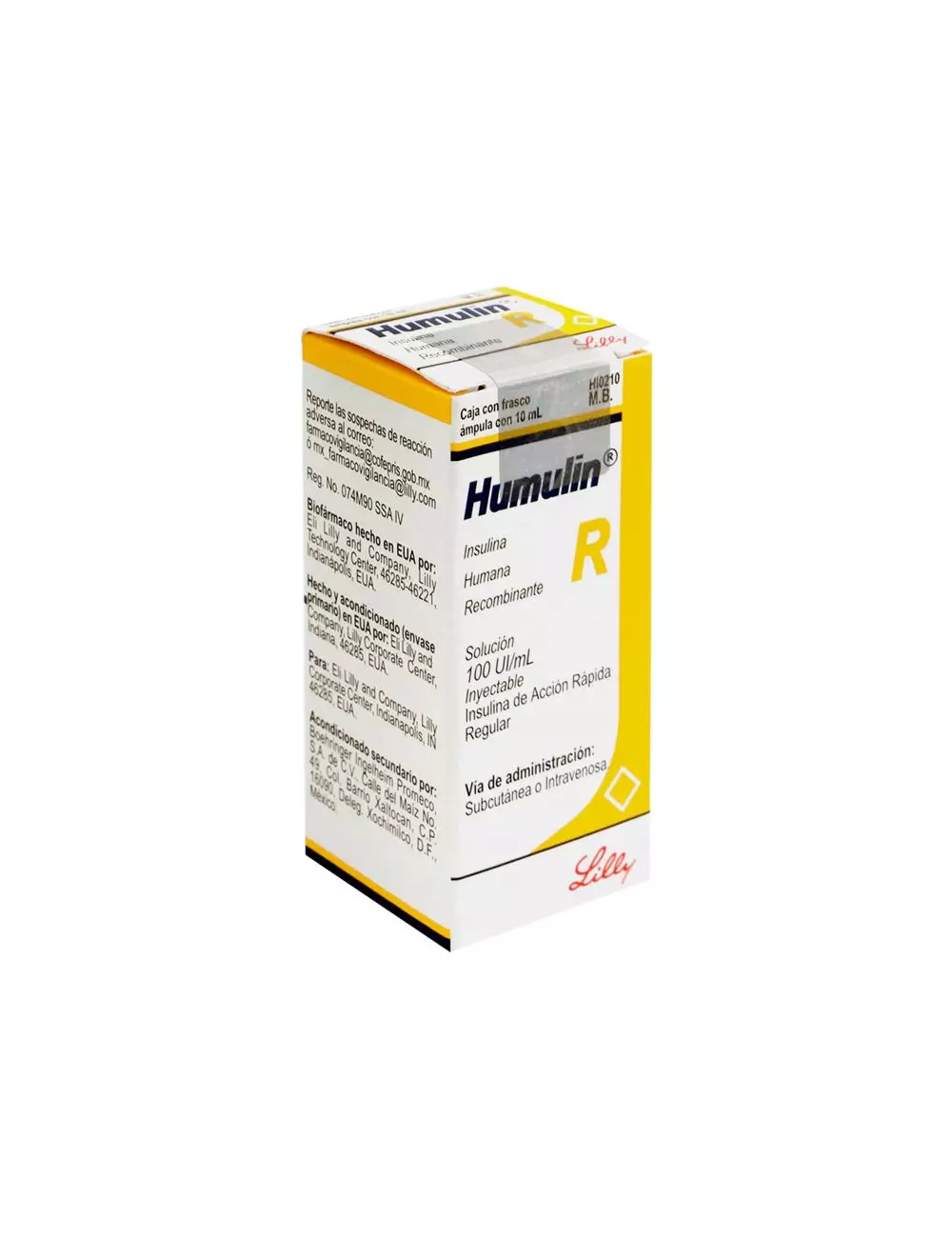 Humulin R Solución Inyectable Caja Frasco Ámpula 10 mL - RX3