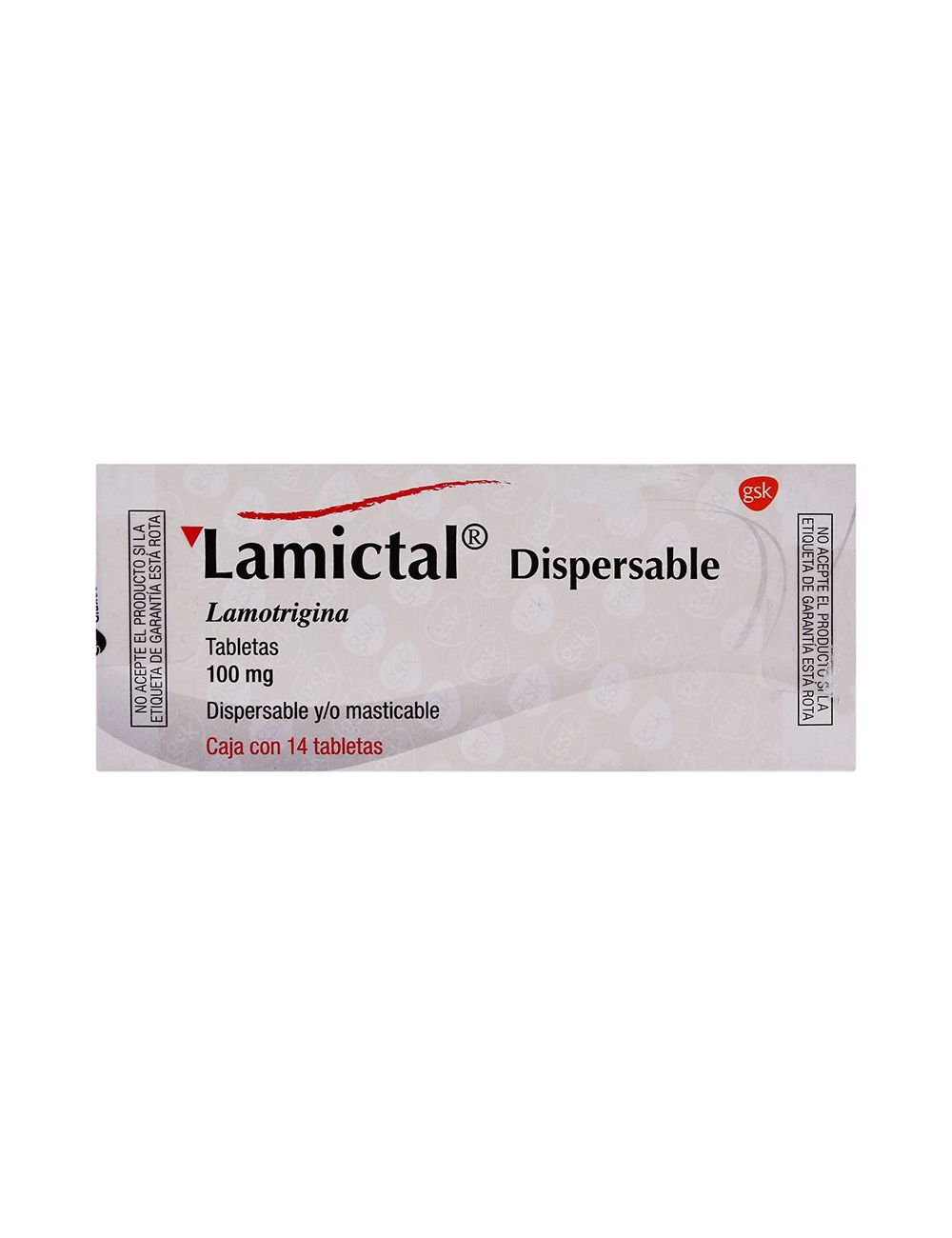 Lamictal Dispersable 100 mg Caja Con 14 Tabletas Sabor Grosella Lamictal Dispersable 100 mg Caja Con 14 Tabletas Sabor Grosella