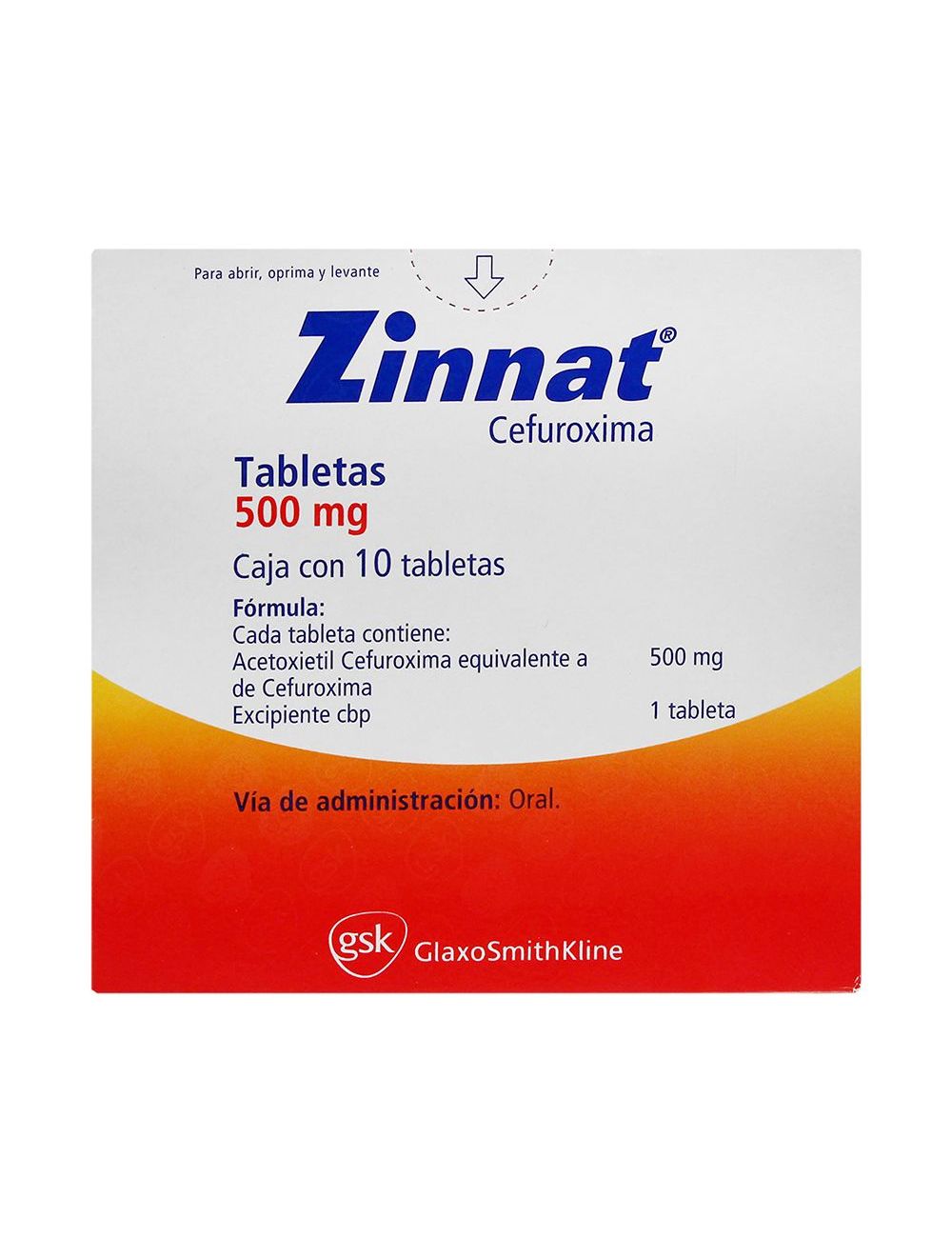 Zinnat 500mg Caja Con 10 Tabletas -RX2 Zinnat 500mg Caja Con 10 Tabletas -RX2