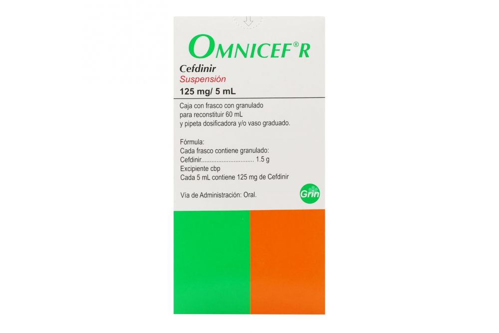 Omnicef R Suspensión 125 mg / 5 mL Caja Con Frasco Con Granulado Con 60 mL