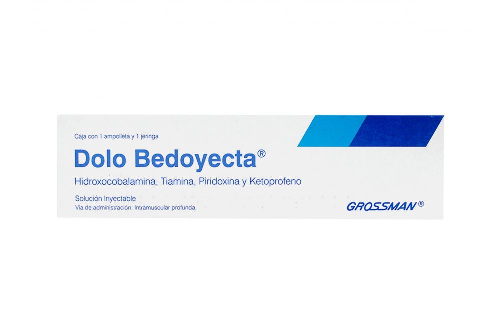 Dolo Bedoyecta IM 100 mg / 5000 Mcg / 50 mg / 25 mg Caja Con Ampolleta y Jeringa