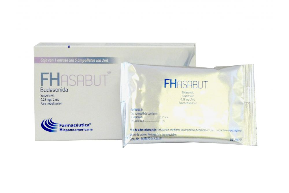 No Fhasabut 0.25 mg / 2 mL Para nebulización, Caja Con 5 ampolletas