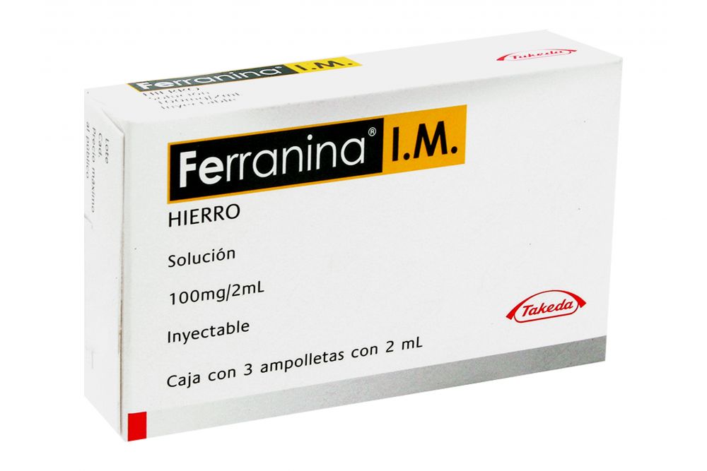 Ferranina I.M. Caja Con 3 Ampolletas Con 2 mL Cada Una