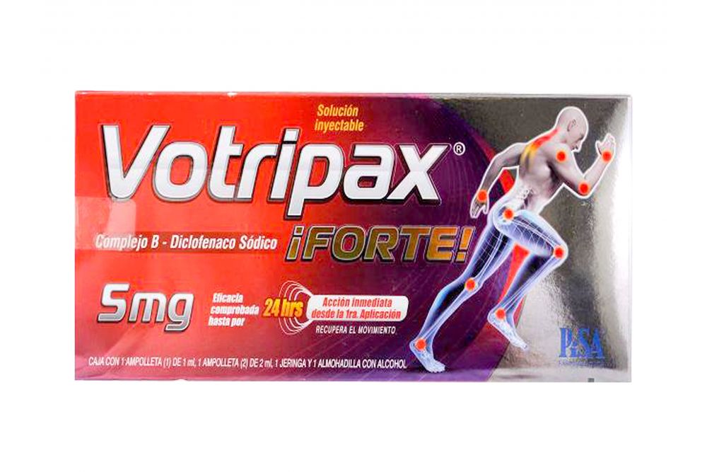 Votripax Forte 5 mg Caja Con 1 Ampolleta De 1 mL y 1 Ampolleta De 2 mL