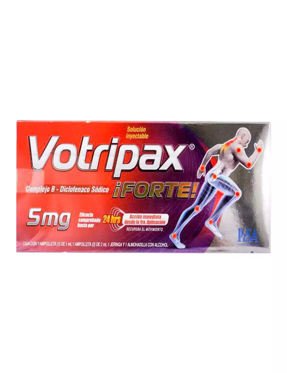 Votripax Forte 5 mg Caja Con 1 Ampolleta De 1 mL y 1 Ampolleta De 2 mL