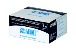 Medneü Jeringa Desechable 1 mL Caja Con 100 Piezas