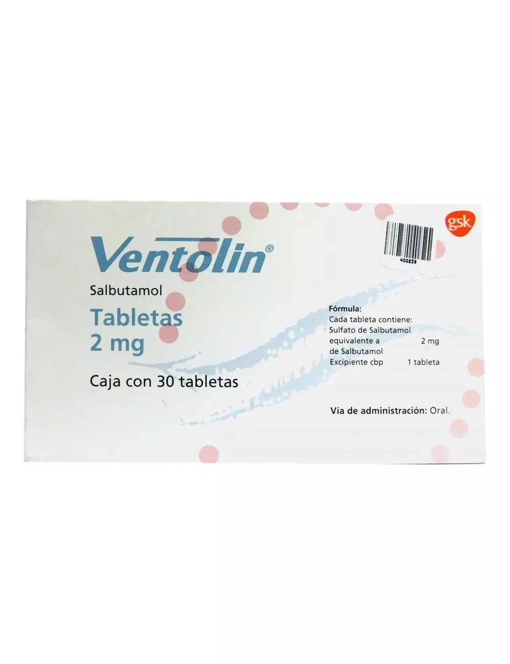 Ventolin 2mg Caja Con 30 Tabletas