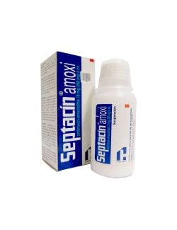 Septacín Amoxi 15mg/250mg/5mL Caja Con Frasco Con Polvo Cara 90 mL