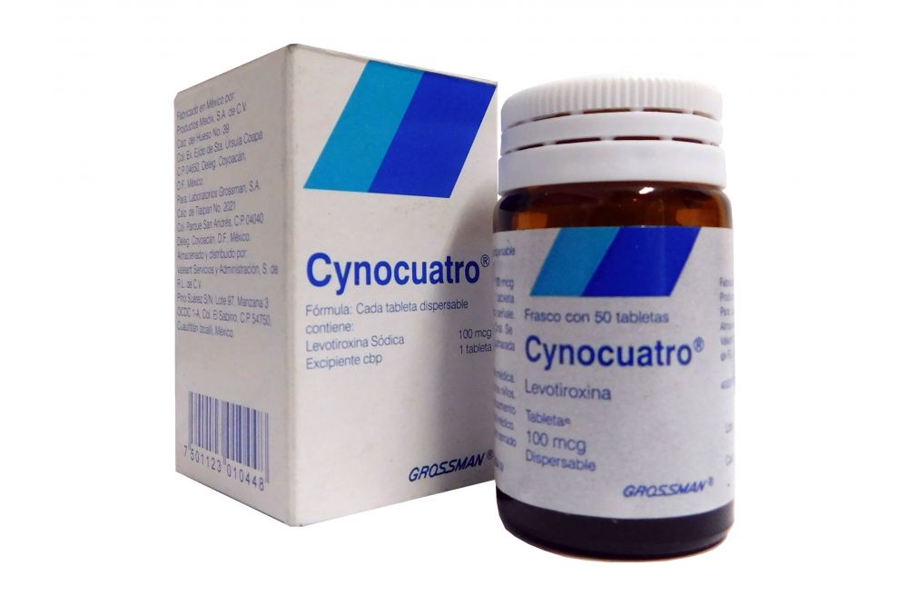Cynocuatro 100 Mcg Caja Con Frasco Con 50 Tabletas