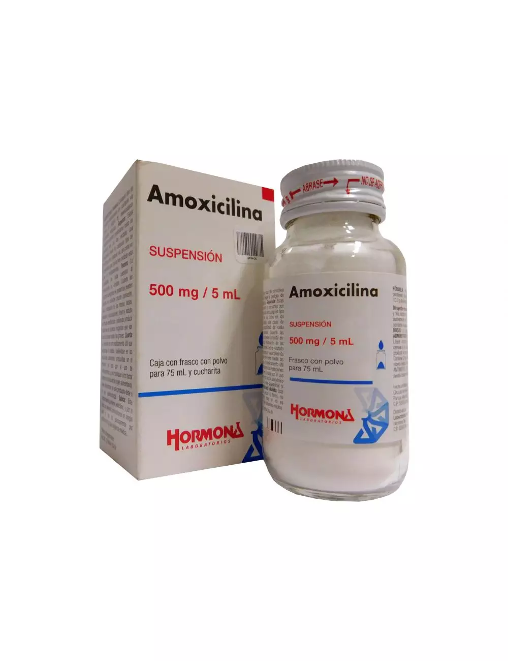 Amoxicilina Suspensión 500 mg / 5 mL Caja Con Frasco Con 75 mL - RX2