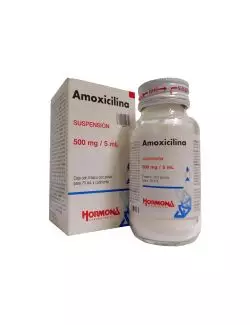 Amoxicilina Suspensión 500 mg / 5 mL Caja Con Frasco Con 75 mL - RX2