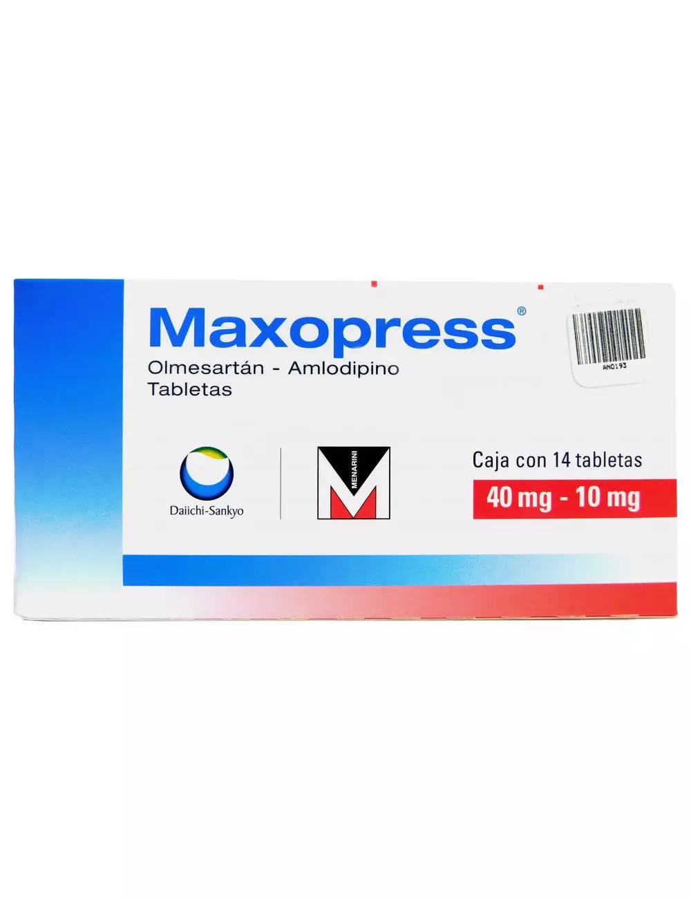 MAXOPRESS® 40 mg/10 mg - Caja con 14 tabletas | Olmesartán/Amlodipino | A.Menarini Pharma