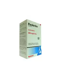 Penbritin Suspensión 250 mg/5 mL Caja Con Frasco Con Polvo Para 100mL RX2