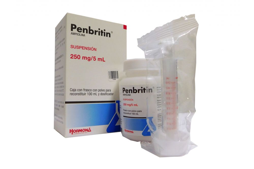 Penbritin Suspensión 250 mg/5 mL Caja Con Frasco Con Polvo Para 100mL RX2
