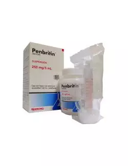 Penbritin Suspensión 250 mg/5 mL Caja Con Frasco Con Polvo Para 100mL RX2