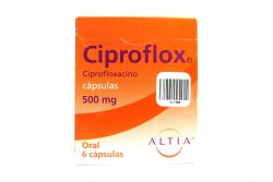 Ciproflox 500 mg Caja Con 6 Cápsulas-RX2