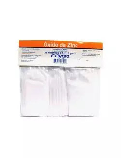 Oxido De Zinc Empaque Con 25 Sobres Con 10 g