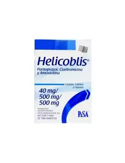 Helicoblis 40mg/500mg/500mg - Kit Tratamiento 7 Días | Pantoprazol/Claritromicina/Amoxicilina | Pisa -RX2