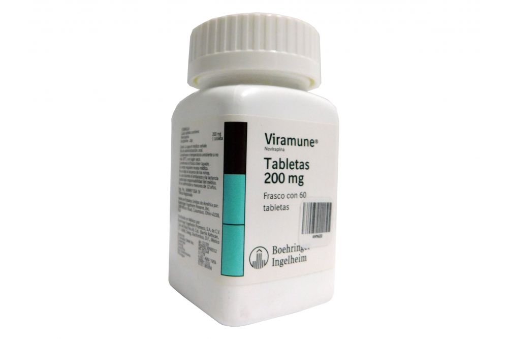 Viramune 200 mg Frasco Con 60 Tabletas