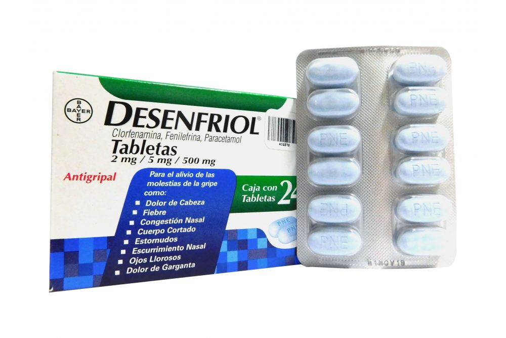 Desenfriol D 2 mg/5 mg/500 mg Caja Con 24 Tabletas