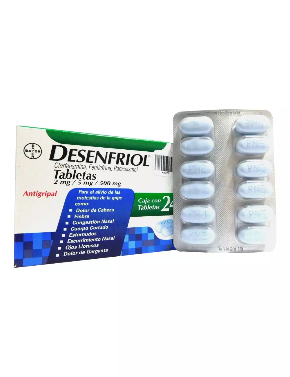 Desenfriol D 2 mg/5 mg/500 mg Caja Con 24 Tabletas