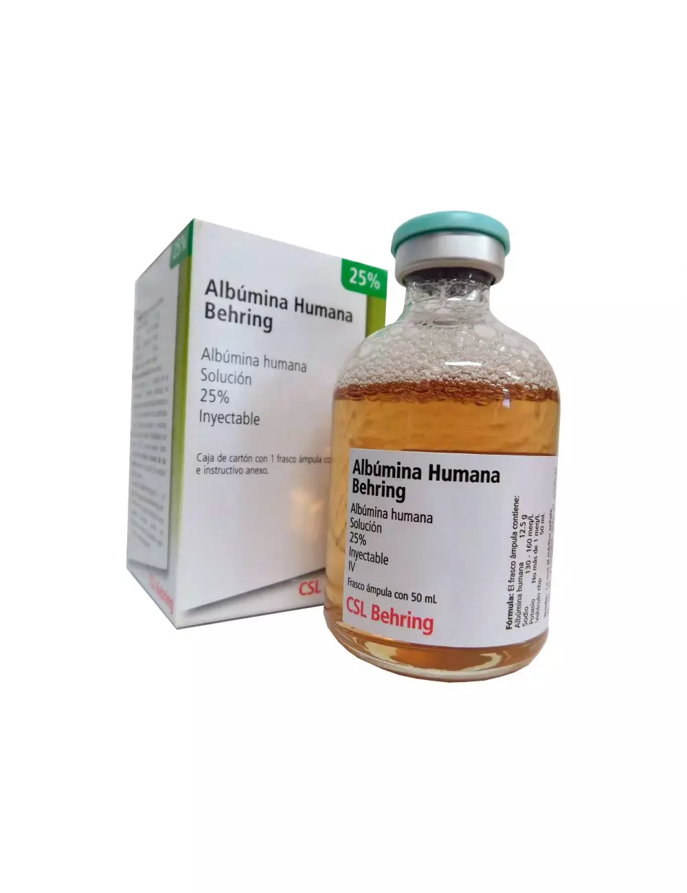 Albumina Humana 25% Caja Con Frasco Ampula Con 50 mL