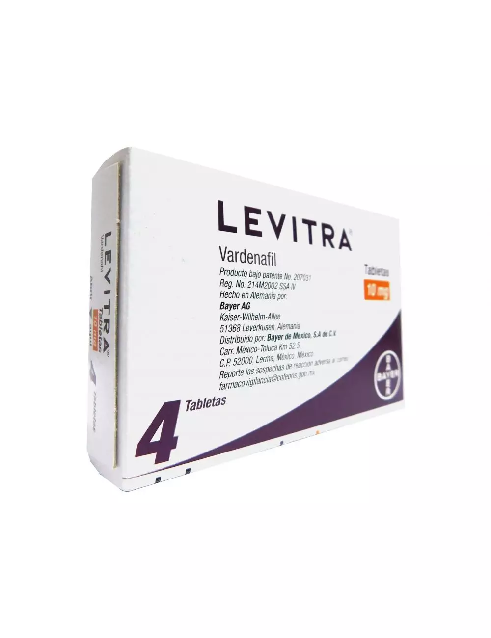 Levitra 10 mg Caja Con 4 Tabletas