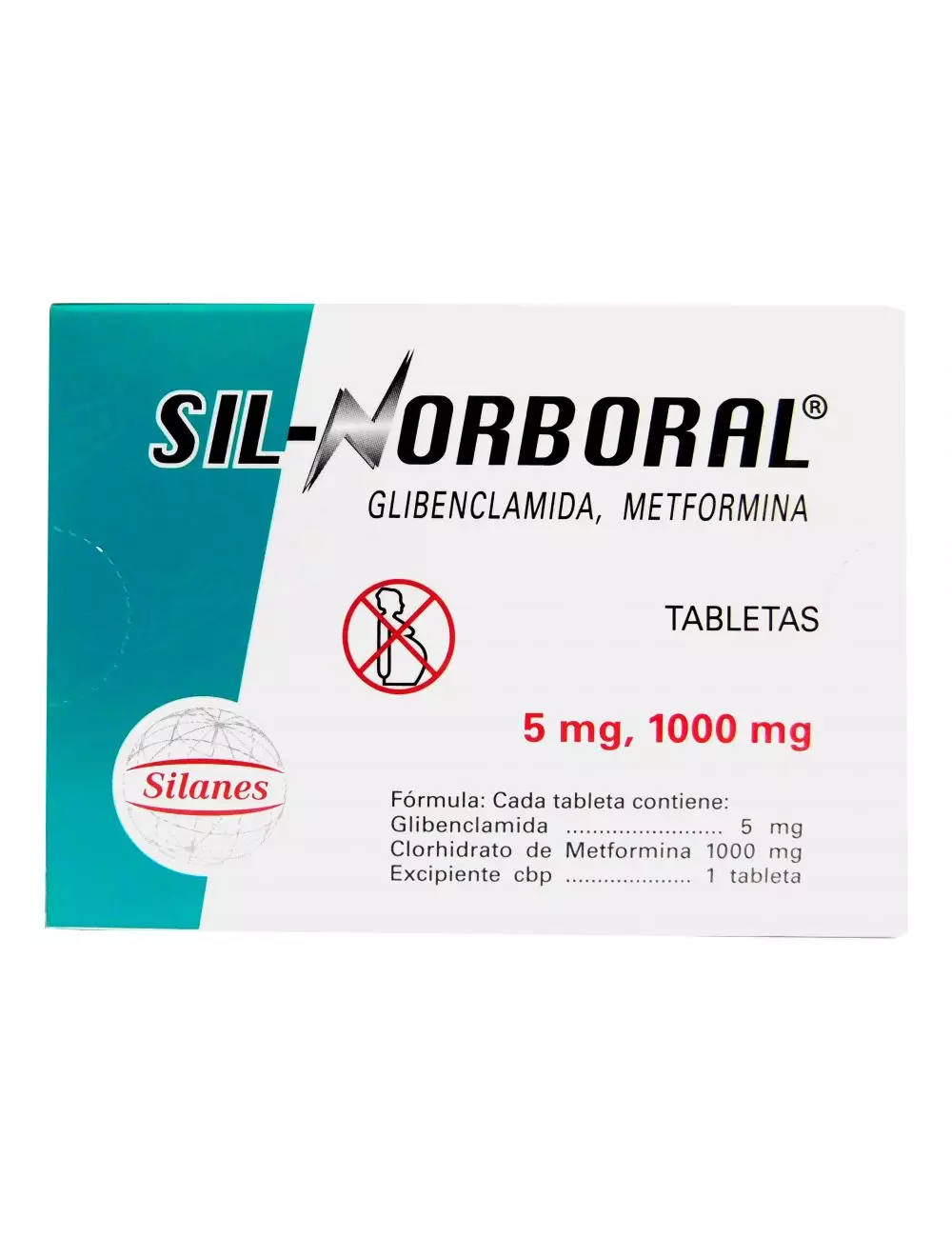 SIL-NORBORAL® 5 mg/1000 mg - 40 Tabletas | Glimepirida/Metformina | Silanes