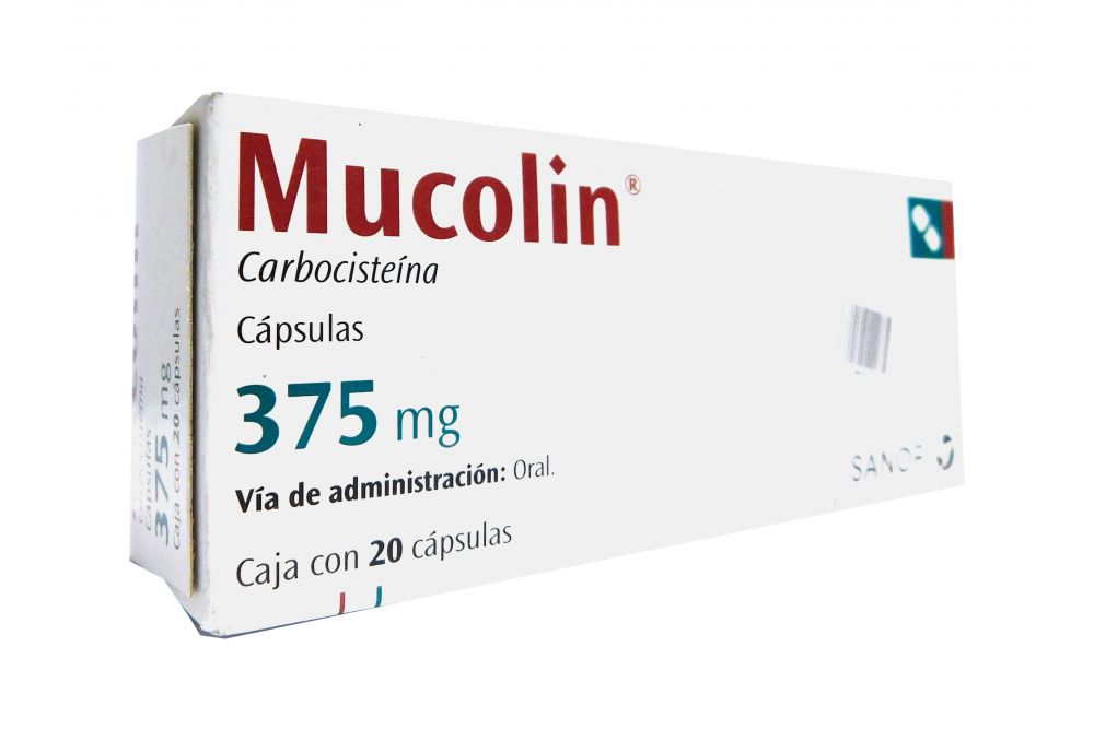 Mucolin 375 mg Caja Con 20 Cápsulas