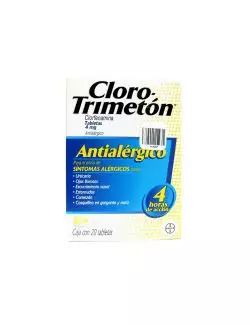 CloroTrimeton 4mg Caja Con 20 Tabletas