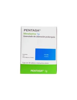 Pentasa® 1 g (Mesalazina) - Caja con 30 Sobres de Liberación Prolongada - Laboratorio Ferring
