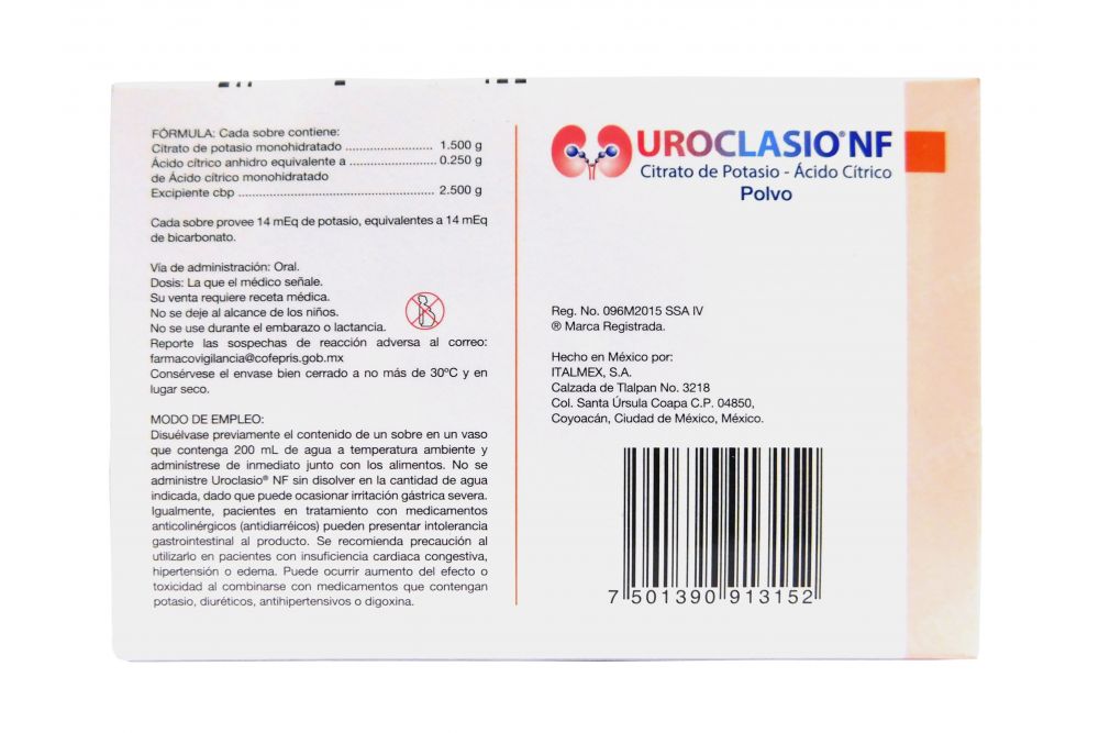 Uroclasio NF 250 g Caja con 30 sobres 2.5 g