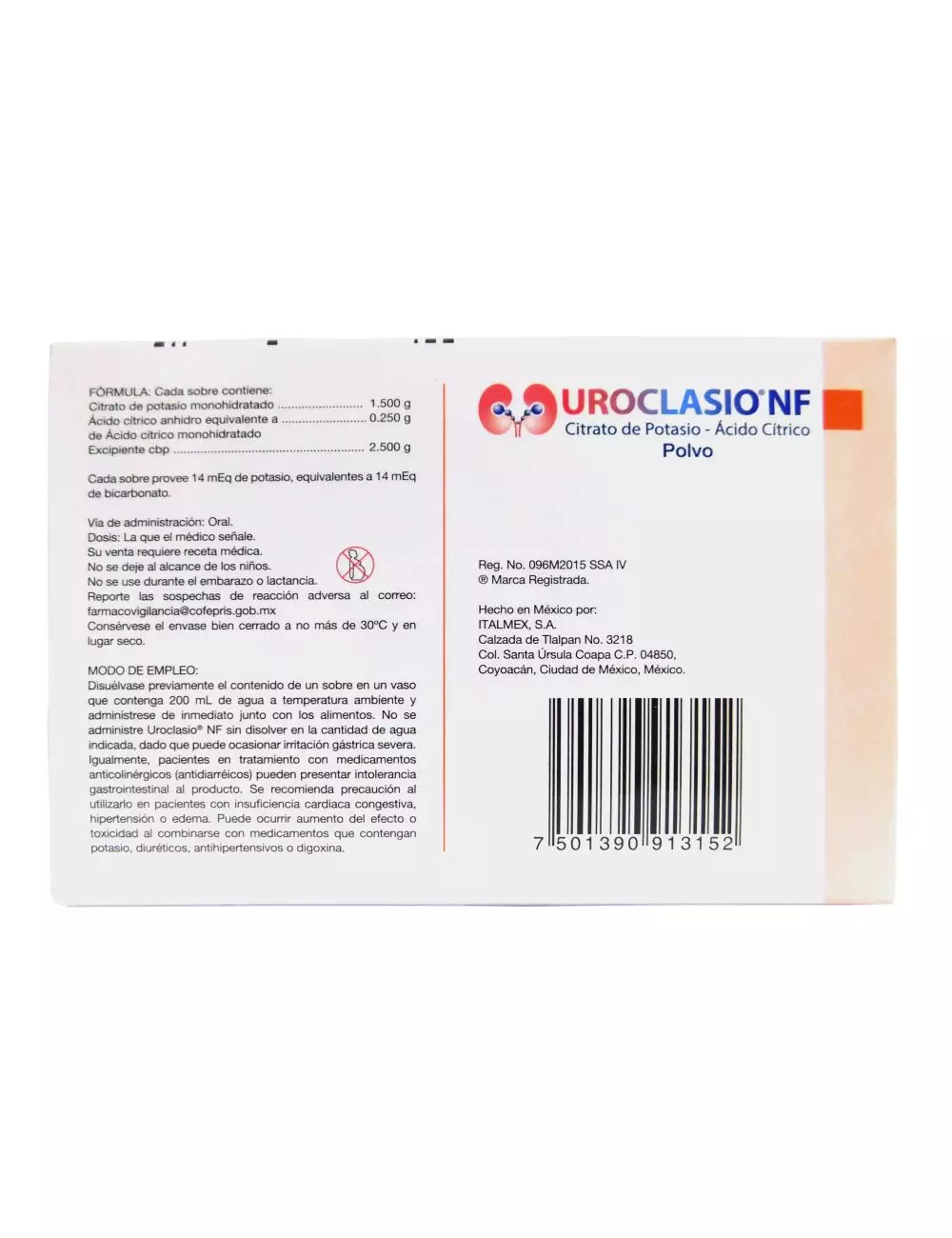 Uroclasio NF 250 g Caja con 30 sobres 2.5 g