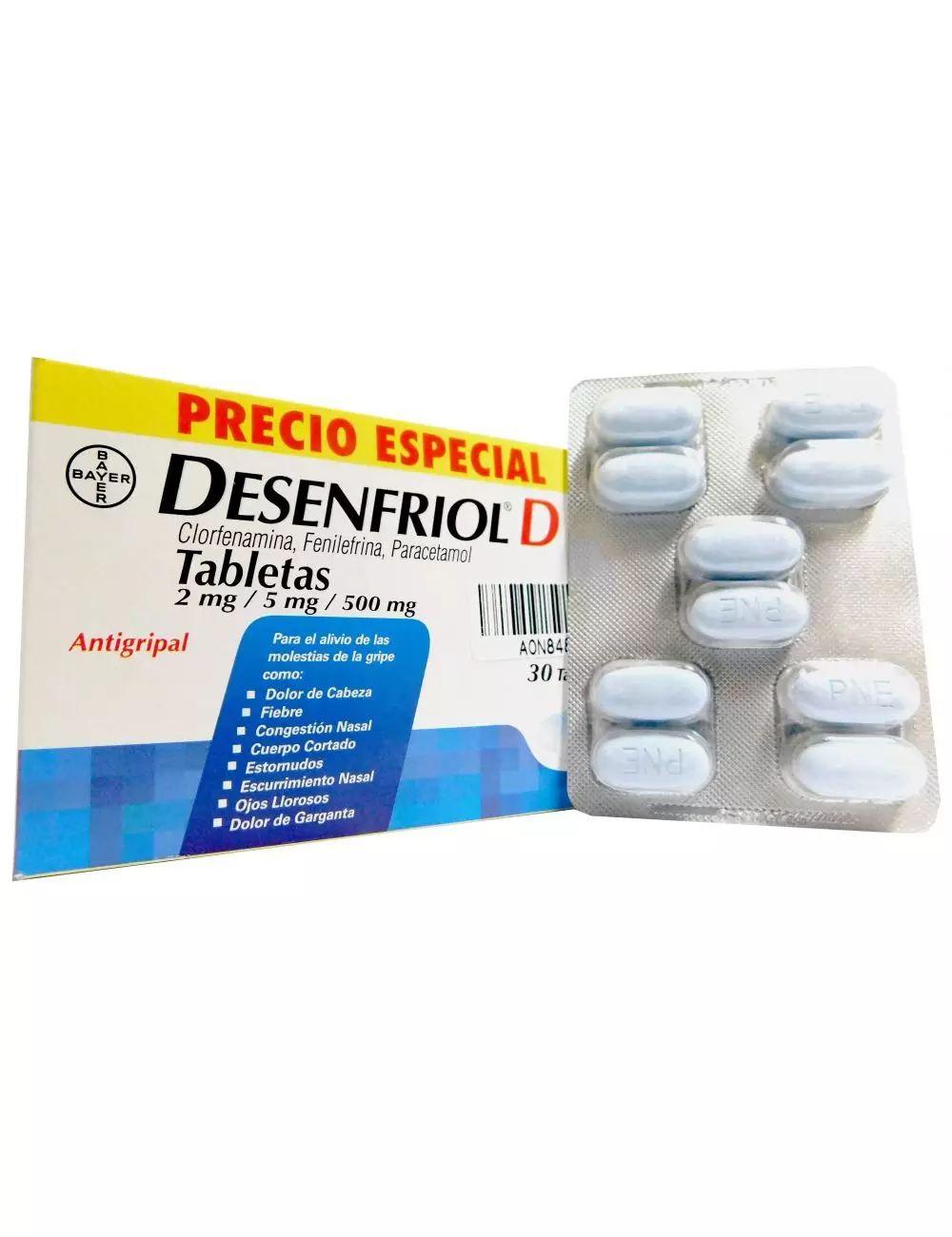 Desenfriol D 2mg/5mg/500mg Caja Con 30 Tabletas