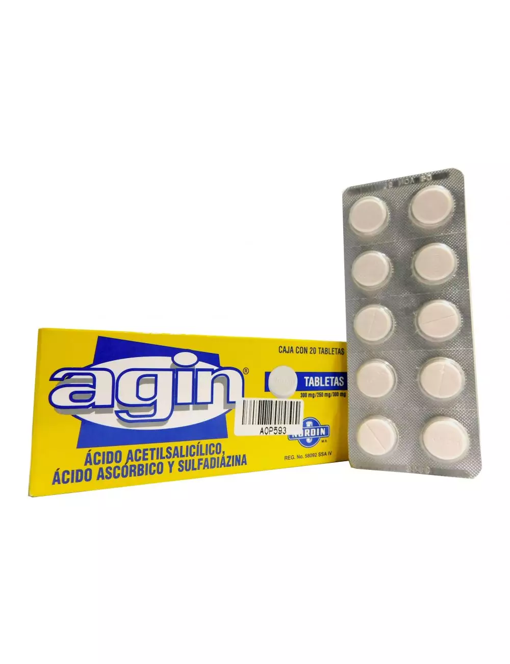 Agin 300 mg / 250 mg / 300 mg Caja Con 20 Tabletas