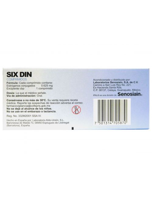 Six Din 0.625 mg Precio Caja Con 42 Comprimidos En México y DF Six Din 0.625 mg Precio Caja Con 42 Comprimidos En México y DF