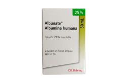 Albunate Albumina Humana Solución 25% Caja Con Frasco Ámpula Con 50 mL