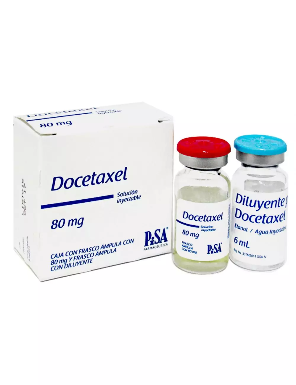 Docetaxel 80 mg - Caja con 1 frasco ámpula y diluyente - Pisa Farmacéutica - RX3